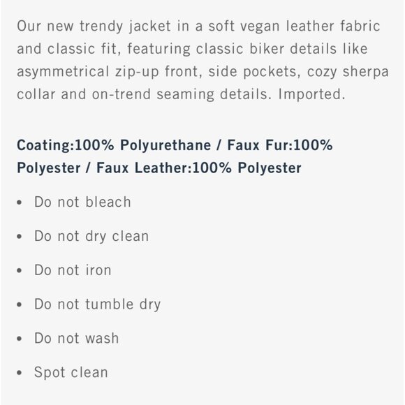 Abercrombie & Fitch Black Vegan Leather Jacket With White Faux Shearling Collar - Picture 11 of 13